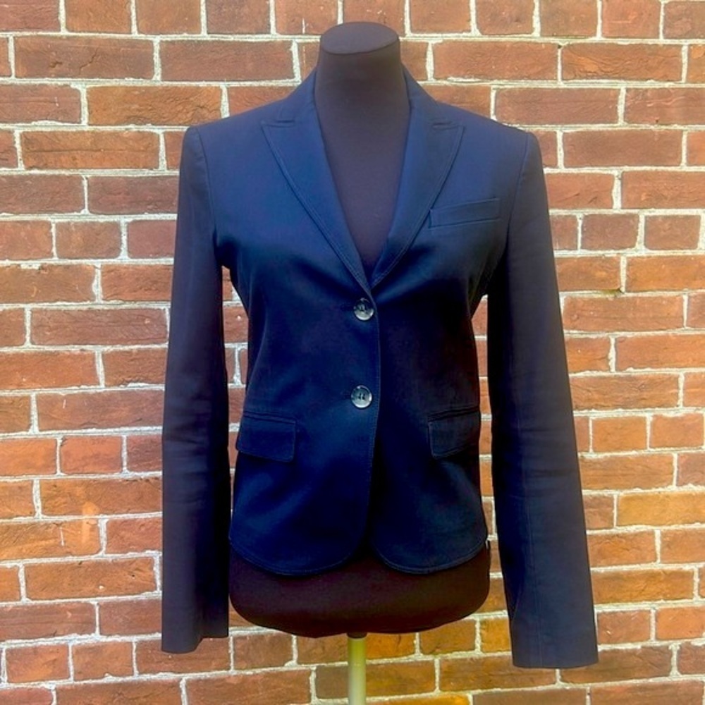 Theory Black Cotton Minimalist Blazer